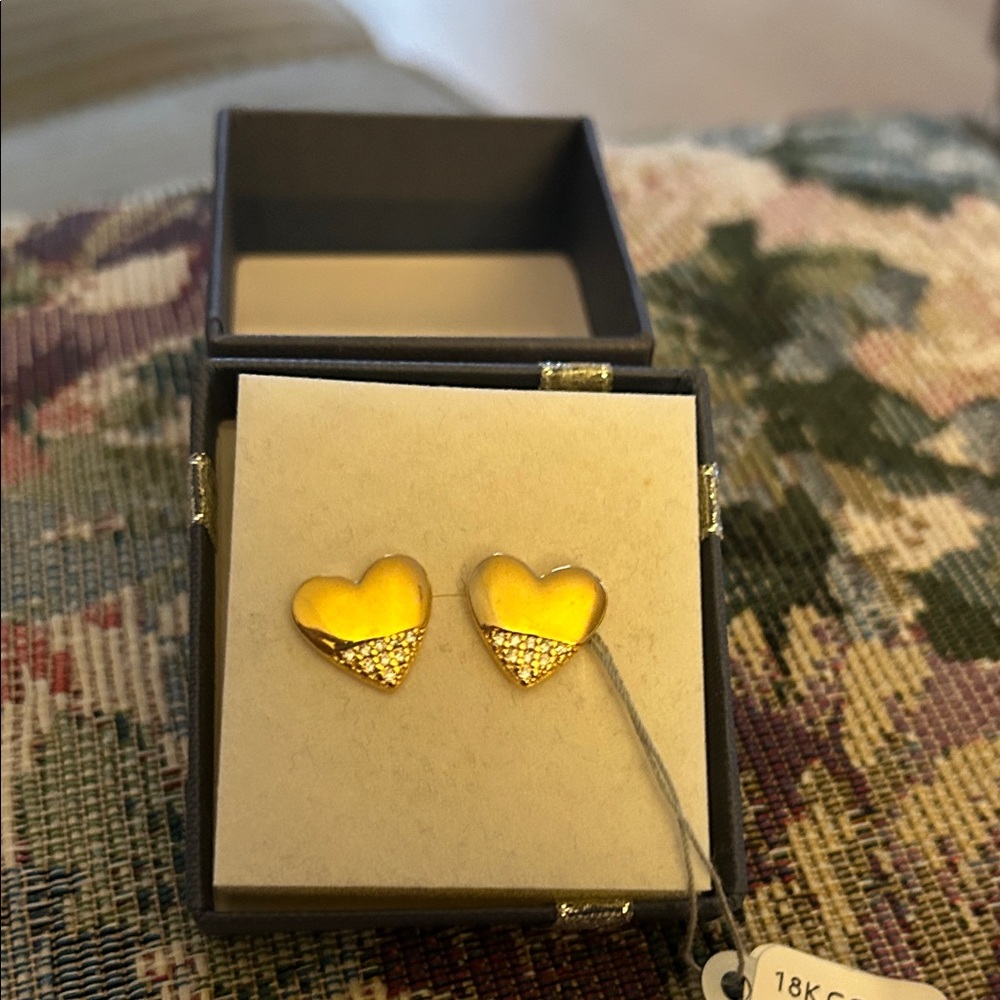 Yellow Heart Earrings with Gold Accents